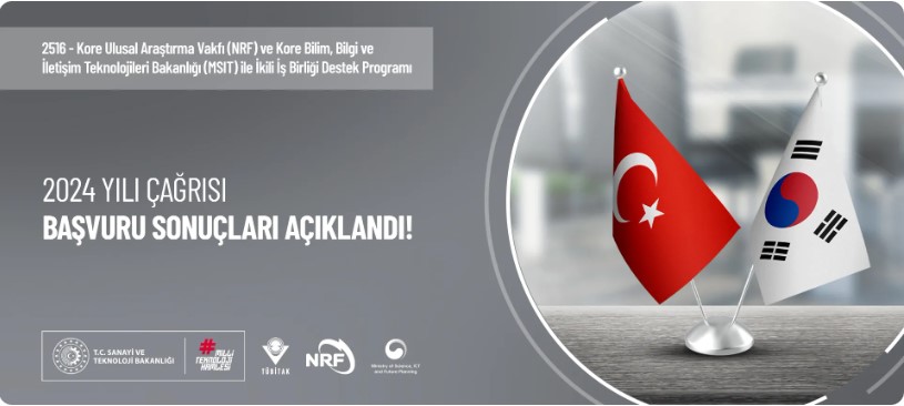 2516 – Kore Ulusal Araştırma Vakfı (NRF) ve Bilim, Bilgi ve İletişim Teknolojileri Bakanlığı (MSIT) ile İkili İş Birliği Destek Programı 2024 Yılı Çağrısı Başvuru Sonuçları Açıklandı!